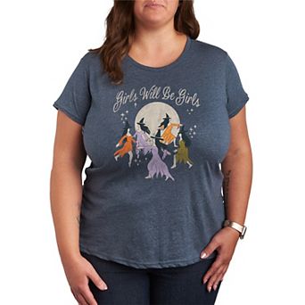 Plus Size Girls Will Be Girls Witches Halloween Graphic Tee