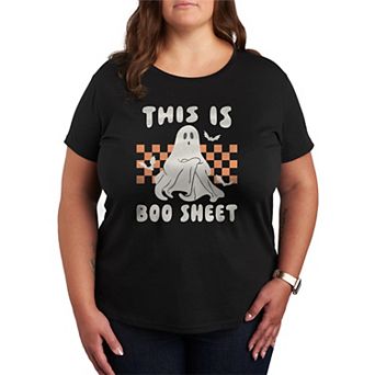 Plus Size This Is Boo Sheet Halloween Graphic Tee