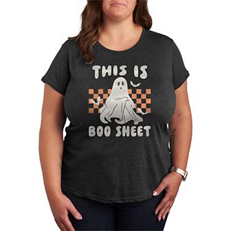 Plus Size This Is Boo Sheet Halloween Graphic Tee