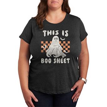 Plus Size This Is Boo Sheet Halloween Graphic Tee