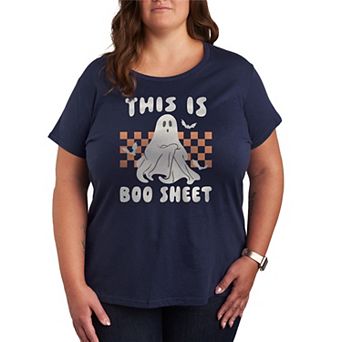 Plus Size This Is Boo Sheet Halloween Graphic Tee