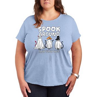 Plus Size Spook Around & Find Out Halloween Graphic Tee