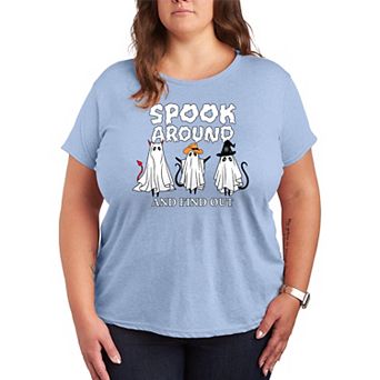 Plus Size Spook Around & Find Out Halloween Graphic Tee