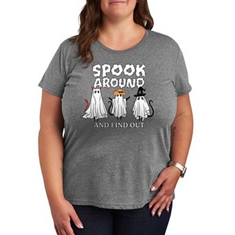 Plus Size Spook Around & Find Out Halloween Graphic Tee