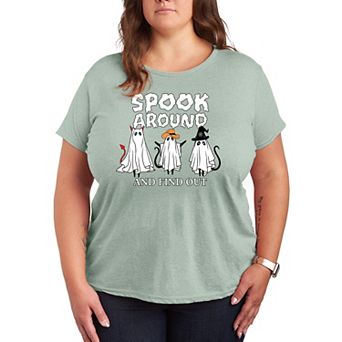 Plus Size Spook Around & Find Out Halloween Graphic Tee