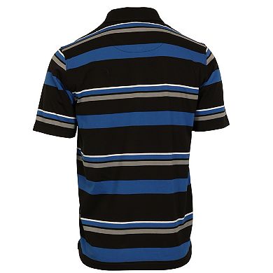 Gioberti Mens Multiple Stripe Polo Shirt With Pocket - Short Sleeve Yarn Dye