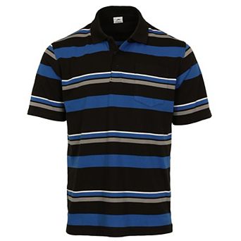Gioberti Mens Multiple Stripe Polo Shirt With Pocket - Short Sleeve Yarn Dye