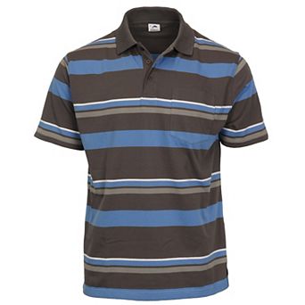 Gioberti Mens Multiple Stripe Polo Shirt With Pocket - Short Sleeve Yarn Dye