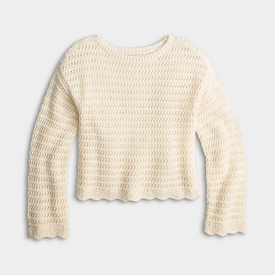 Juniors' SO Openwork Boatneck Sweater