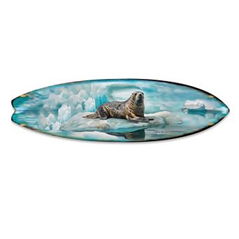 60" Leopard Seal Surfboard Wildlife Wall Art by G. DeBrekht