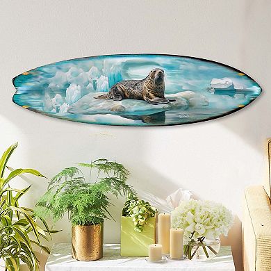 60" Leopard Seal Surfboard Wildlife Wall Art by G. DeBrekht