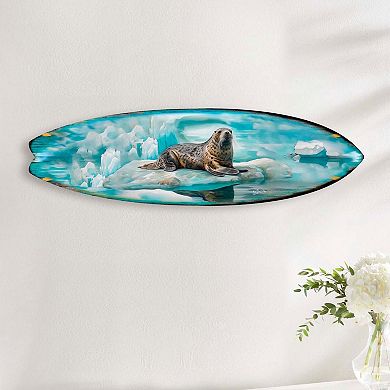 60" Leopard Seal Surfboard Wildlife Wall Art by G. DeBrekht