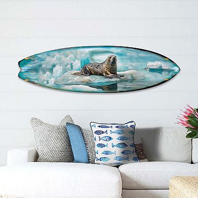 60" Leopard Seal Surfboard Wildlife Wall Art by G. DeBrekht