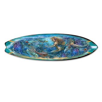 60" Mermaid Kingdom Surfboard Coastal Wall Art by G. DeBrekht