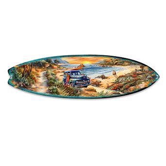 60" Morning Beach Surfboard Coastal Wall Art by G. DeBrekht