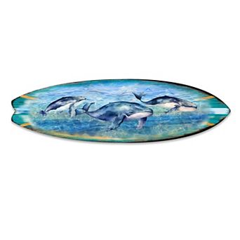 60" Whale's Harmony Surfboard Coastal Wall Art by G. DeBrekht