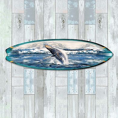 60" Humpback Harmony Surfboard Coastal Wall Art by G. DeBrekht