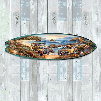 60" Early Morning Surf Surfboard Coastal Wall Art by G. DeBrekht