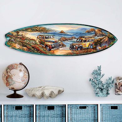 60" Early Morning Surf Surfboard Coastal Wall Art by G. DeBrekht