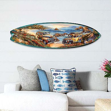 60" Early Morning Surf Surfboard Coastal Wall Art by G. DeBrekht