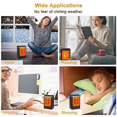 500W Portable Electric Heater, PTC Ceramic Fan, Fast 3S Heating for Home