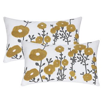 Floral Throw Pillow Covers Pack of 2, Flower Plant Farmhouse Decor Cushion Cover for Home