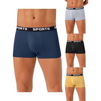 4 pc Men's Lightweight Short Leg Stretch Underwear Boxer Briefs Set