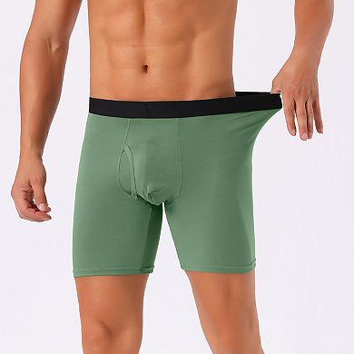 3 Pieces Men's Lightweight Solid Color Soft Stretch Open-fly Basic Boxer Briefs Set