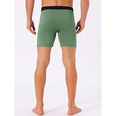 3 Pieces Men's Lightweight Solid Color Soft Stretch Open-fly Basic Boxer Briefs Set