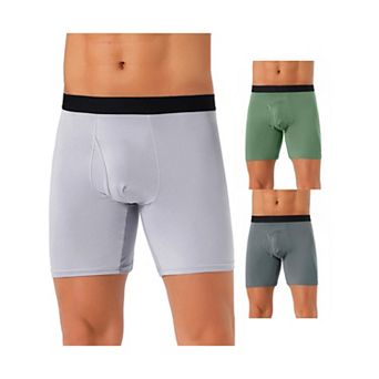 3 pc Men's Lightweight Solid Color Soft Stretch Open-fly Basic Boxer Briefs Set