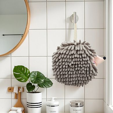 Fuzzy Ball Hand Towels 1 Pack Soft Absorbent Chenille Towel Cute Cartoon Decorative Hand Towel 7"x7"
