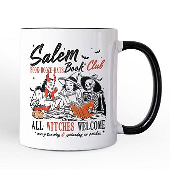 Salem Book Club Witches Mug, Spooky Halloween Reading Girl Gift