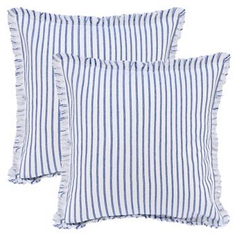 2 pc Classical Striped Throw Pillow Cover with Tassels Fringe Boho Decoration Cushion Cases for Home