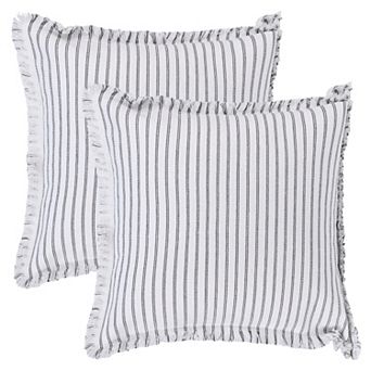 2 pc Classical Striped Throw Pillow Cover with Tassels Fringe Boho Decoration Cushion Cases for Home