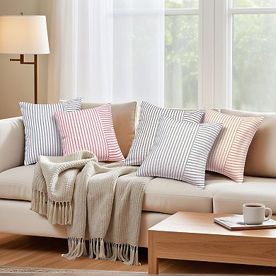 Boho Striped Throw Pillow Covers Set of 2 Farmhouse Pillow Cases Home Decor for Couch Sofa Bedroom