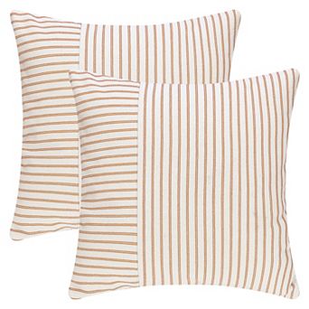 Boho Striped Throw Pillow Covers Set of 2 Farmhouse Pillow Cases Home Decor for Couch Sofa Bedroom
