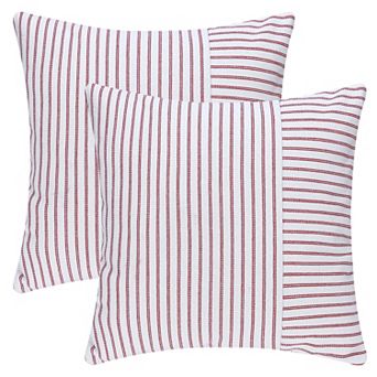Boho Striped Throw Pillow Covers Set of 2 Farmhouse Pillow Cases Home Decor for Couch Sofa Bedroom