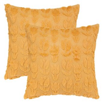 Throw Pillow Covers Set of 2, Soft Flower Pattern Plush Jacquard Pillow Cases Decoration for Bedroom