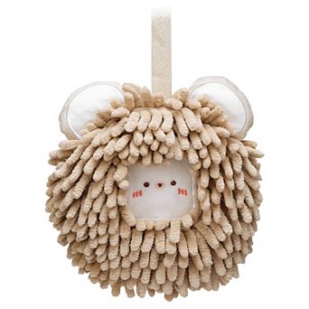 Chenille Fuzzy Ball Hand Towels Set of 1, Cute Decorative Hanging Hand Towel Absorbent Towels 7"x7"