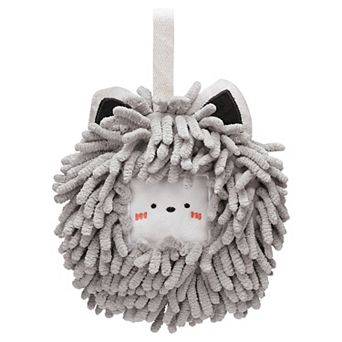 Chenille Fuzzy Ball Hand Towels Set of 1, Cute Decorative Hanging Hand Towel Absorbent Towels 7"x7"