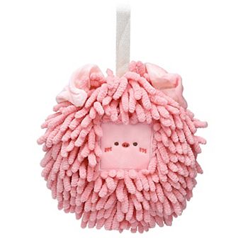 Chenille Fuzzy Ball Hand Towels Set of 1, Cute Decorative Hanging Hand Towel Absorbent Towels 7"x7"