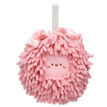 Chenille Fuzzy Ball Hand Towels Set of 1, Cute Decorative Hanging Hand Towel Absorbent Towels 7"x7"