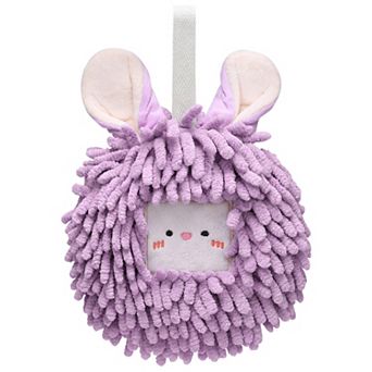 Chenille Fuzzy Ball Hand Towels Set of 1, Cute Decorative Hanging Hand Towel Absorbent Towels 7"x7"