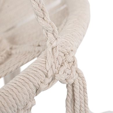 Lazy Daze Hammock Chair, Owl Hanging Macrame Swing, Handmade Knitted Mesh Rope Swing Chair