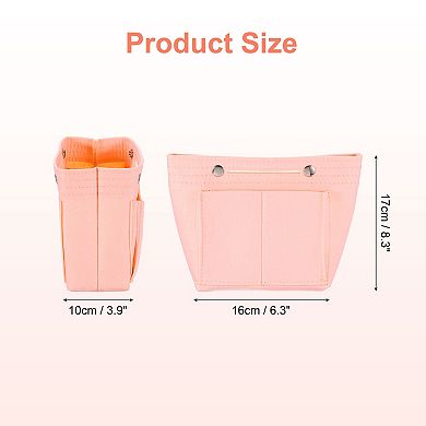 Purse Organizer Insert, Portable Felt Organizer Bags with Snap Multiple Compartments 7"x4"x6.3"