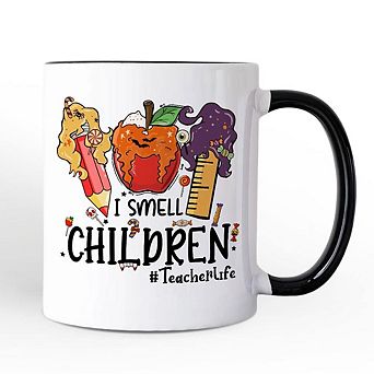 I Smell Children Witch Teacher Life Mug, Back To School Halloween Gift