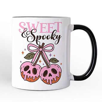 Sweet and Spooky Poison Cherries Halloween Mug, Coquette Skulls Gift