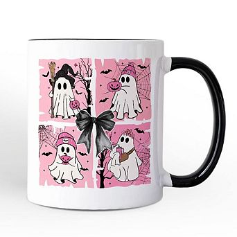 Pink Halloween Ghost Mug, Coquette Spooky Season Gift