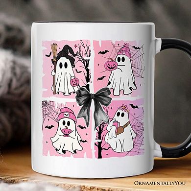 Pink Halloween Ghost Mug, Coquette Spooky Season Gift