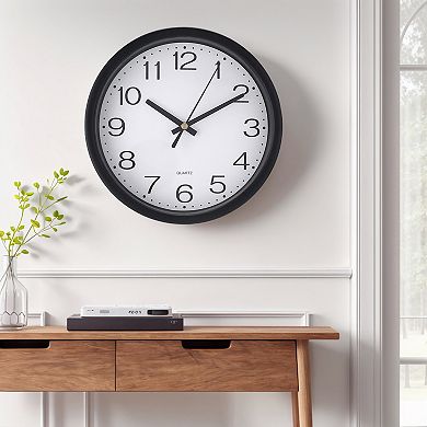 Wall Clock, Silent Non Ticking Battery Operated Modern Clocks for Home, Office, School, 8x8x1.6 Inch